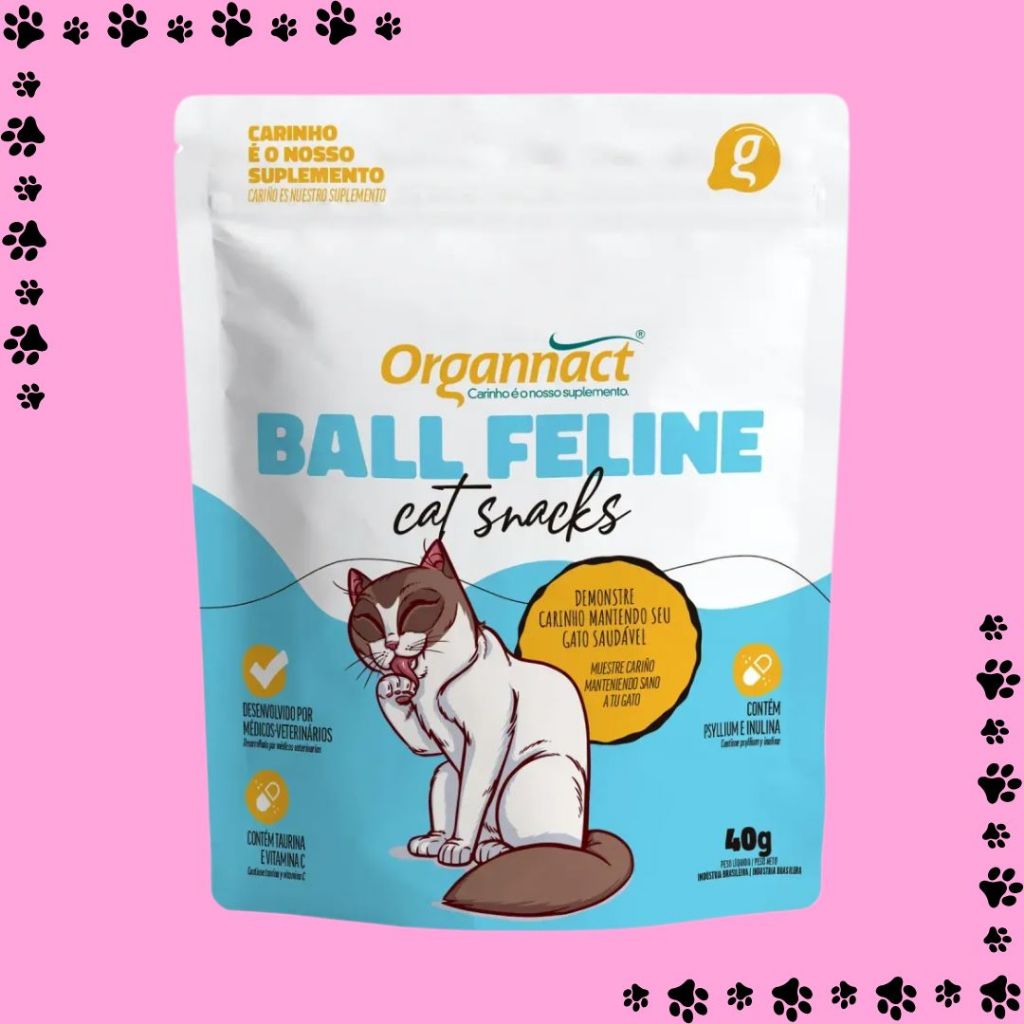 Petisco Para Gatos Ball Feline Cat Snacks 40g - Organnact
