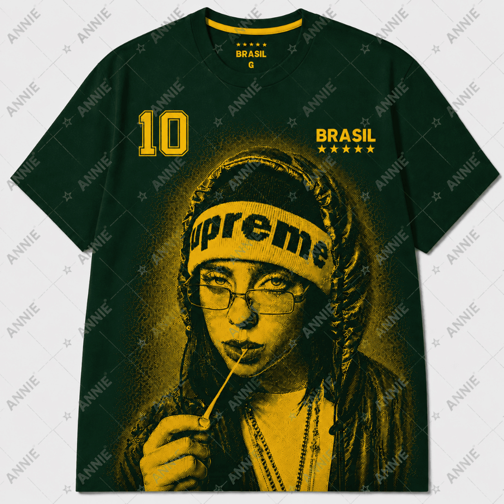 Camiseta Feminina Billie Tendencia Casual Brasil Core