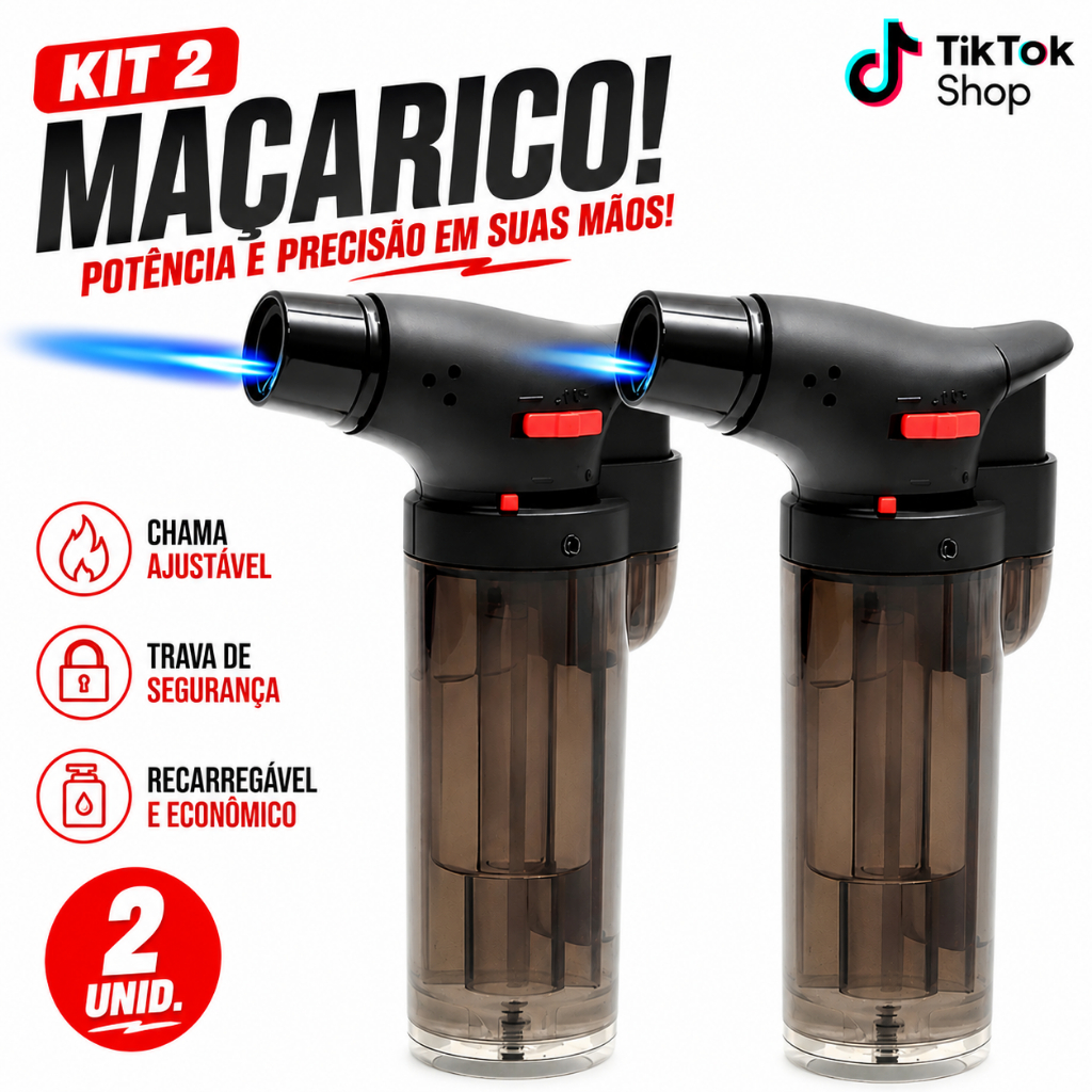 Mini Maçarico Recarregável Portátil Startools - Compacto, Seguro 1000 Graus
