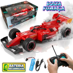 Carrinho Formula 1 Controle Remoto Recarregável Solta Fumaça