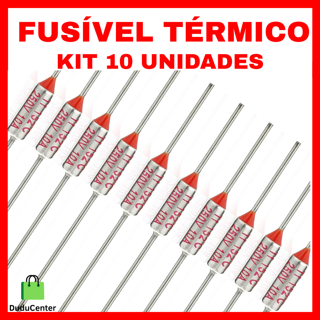 Fusíveis Térmicos 120-142-240-280 10A 15A diversos 250V (10 peças)