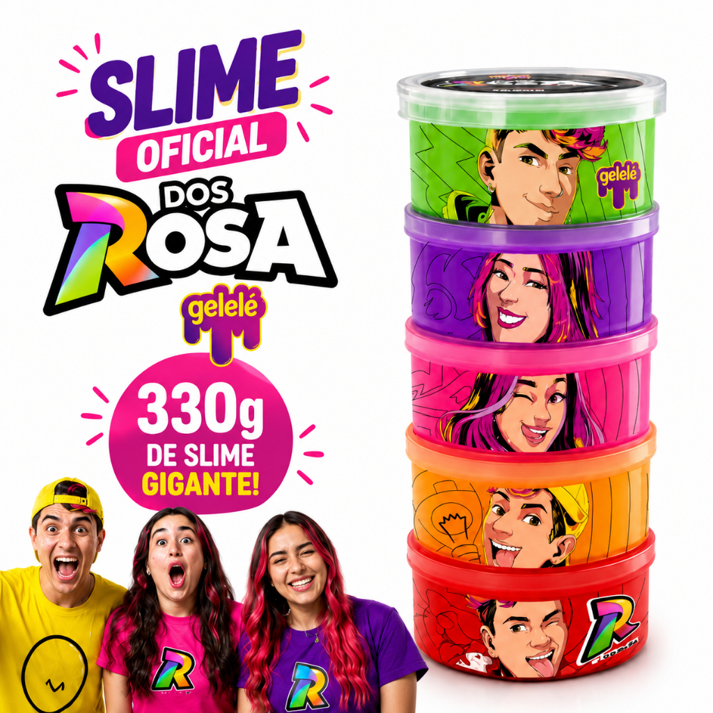 Slime Gelelé Torre 330g Dos Rosa Youtubers 5 Cores Massinha Infantil Macio Colorido