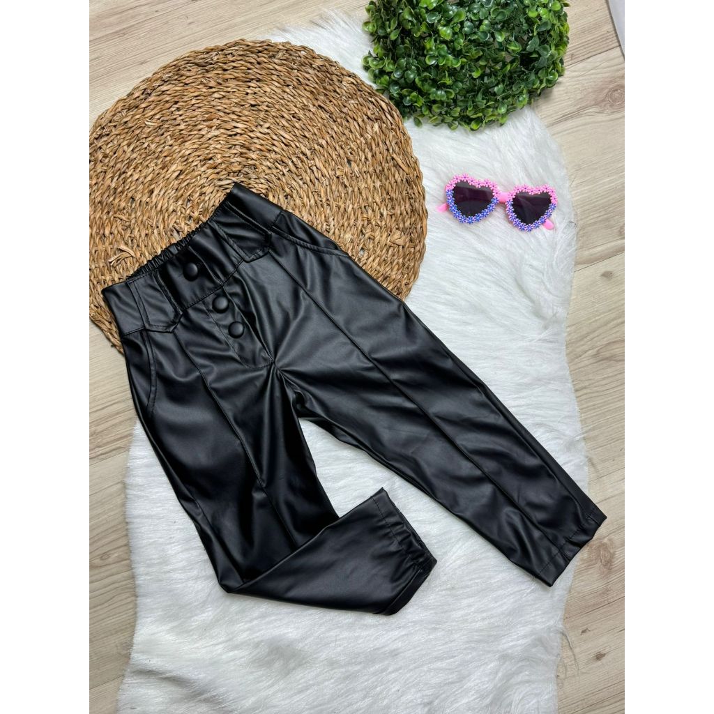Calça Corino Fake Meninas 02 ao 10 Moda Inverno