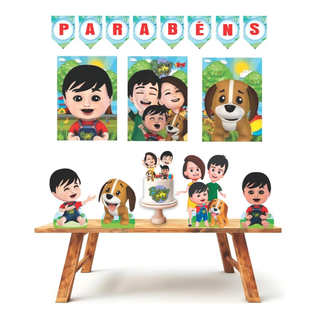 Kit festa em casa personalizado fazemos todos os temas Bento e Totó