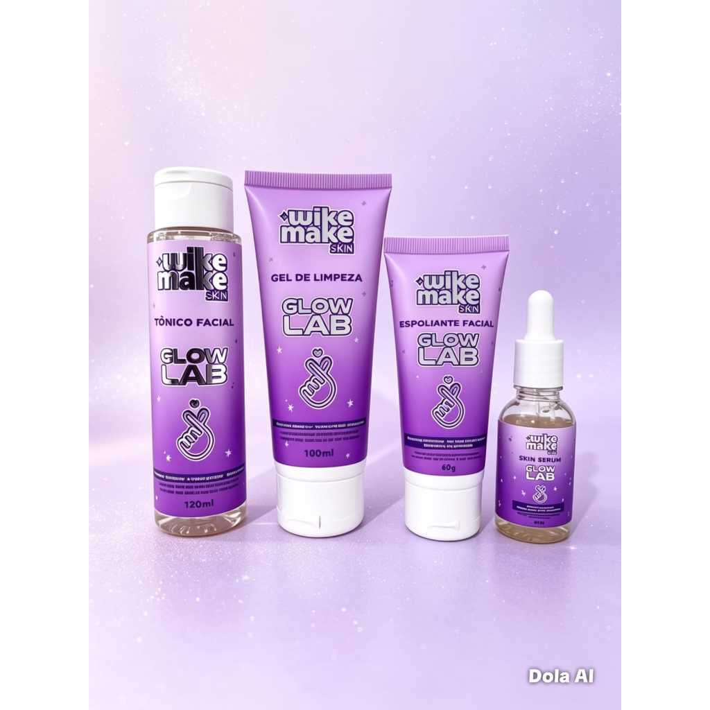 Kit Completo Skincare Glow Lab - Wike Make Skin (4 Itens)