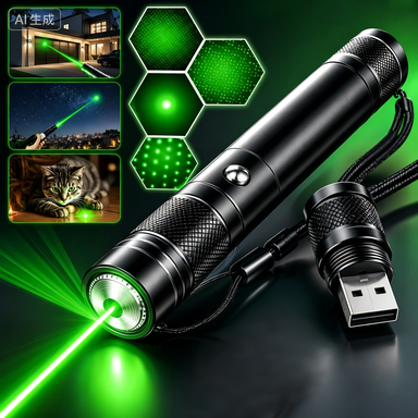 1/2 Peças Caneta Laser Verde Recarregável com Bateria Interna e Chave de Segurança Original