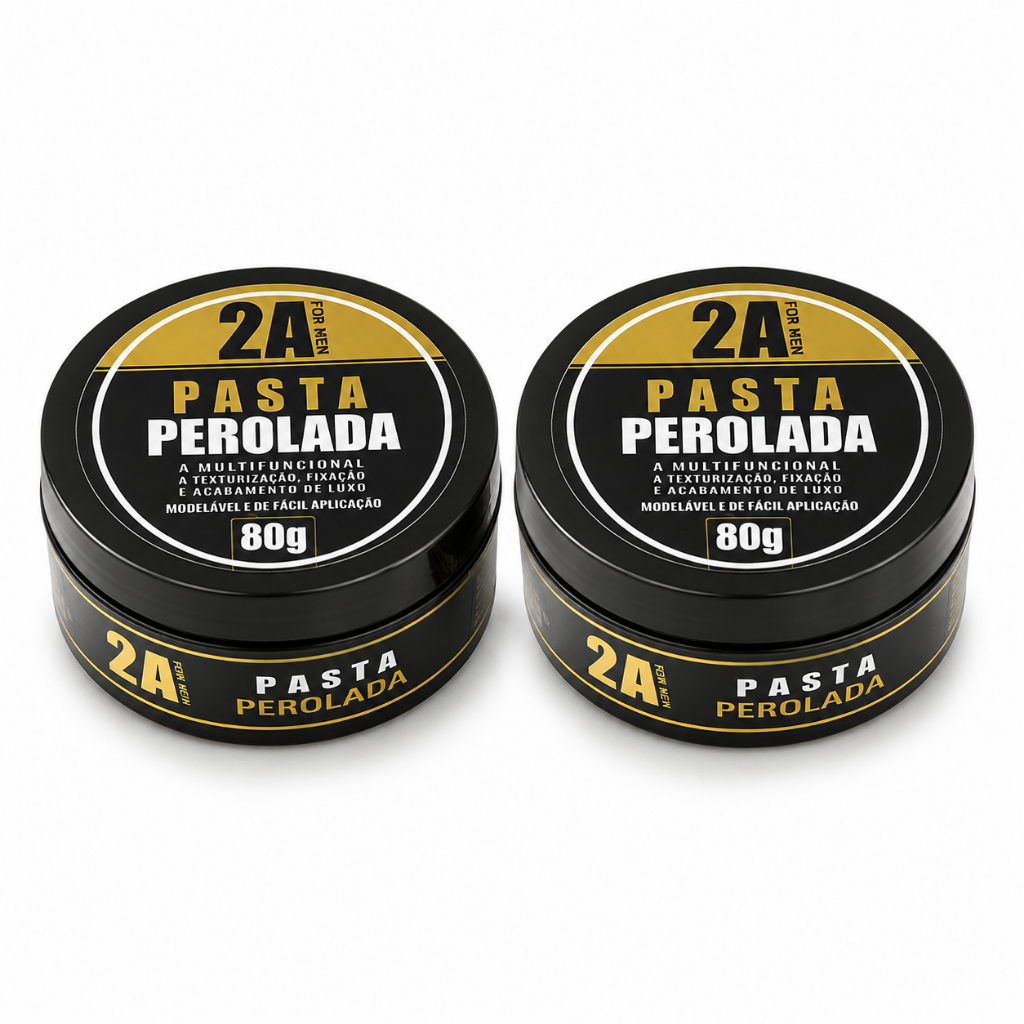 Kit 2 Pomadas Modeladoras Masculinas Peroladas 80g 2A Para Cabelo Sem Forma Definição e Controle