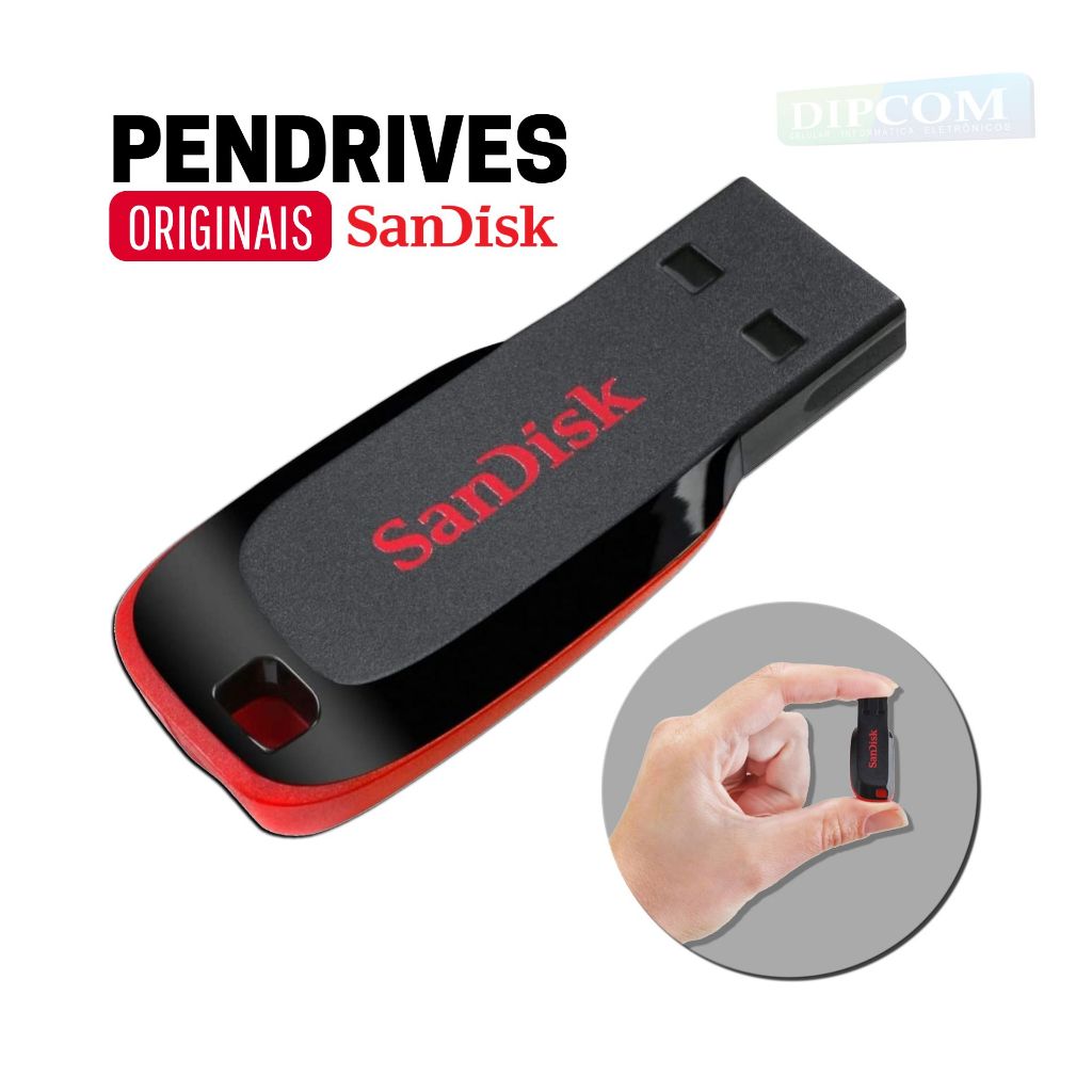 Pendrive Original Sandisk Cruzer Blade USB Flash Drive 8GB 16GB 32GB 64GB 128GB