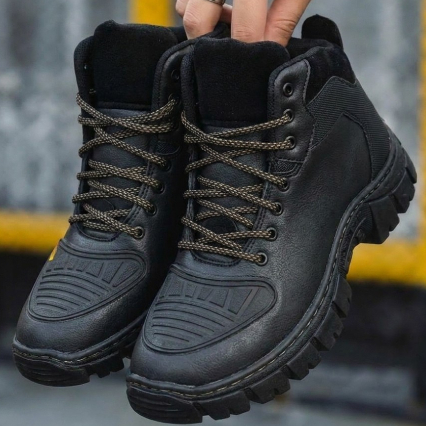 Bota Botina Masculina Casual Confortável Macia Trabalho Dia a Dia Duradoura