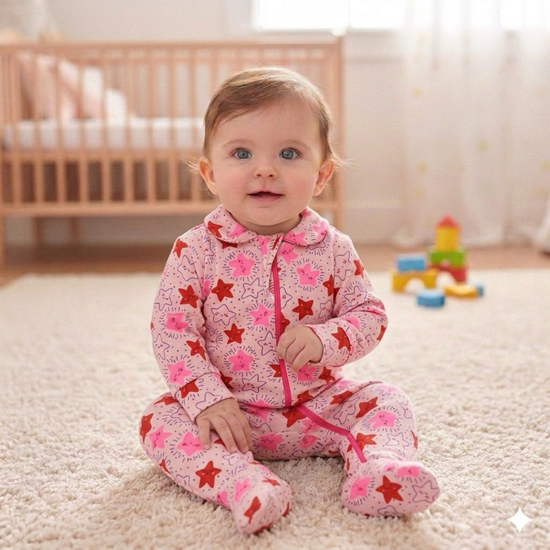 macacão pijama vira pé zíper bebe menino menina 100% algodão liso estampado