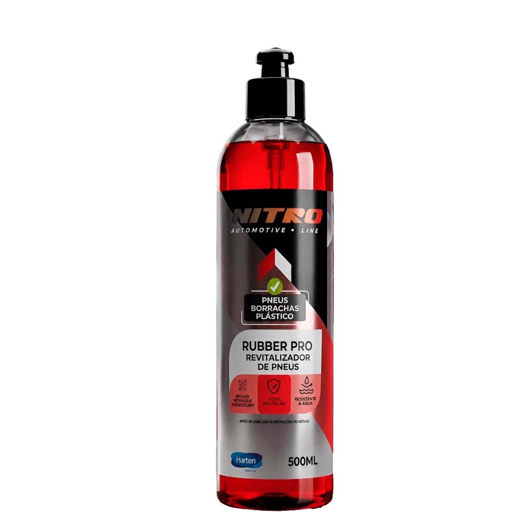 Rubber Pro Pretinho para Pneus Alto Brilho Longa Duração Hidrorepelente