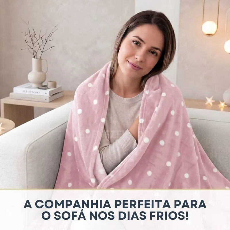 Cobertor Manta Casal 2,20x1,80 de Microfibra Soft Lisa Antialérgica — foto 3