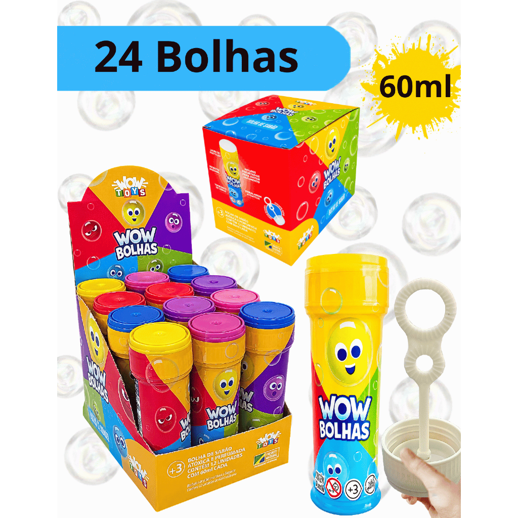 kit 24 Bolha de Sabão Bolinha Sabão Lembrancinhas de aniversario Infantil prenda festa junina