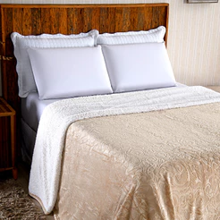 Cobertor Dupla Face Flannel Sherpa Lã de Carneiro Casal Queen King 410g/m² Quentinho