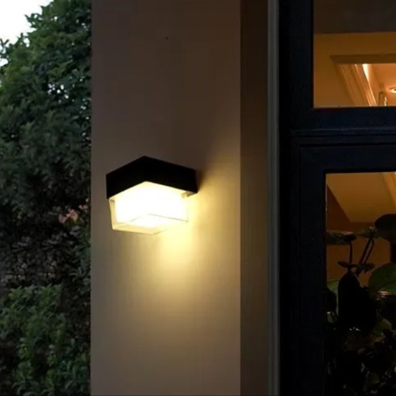 Luminária Arandela Sobrepor Solar 3 Tons De Luz Preta
