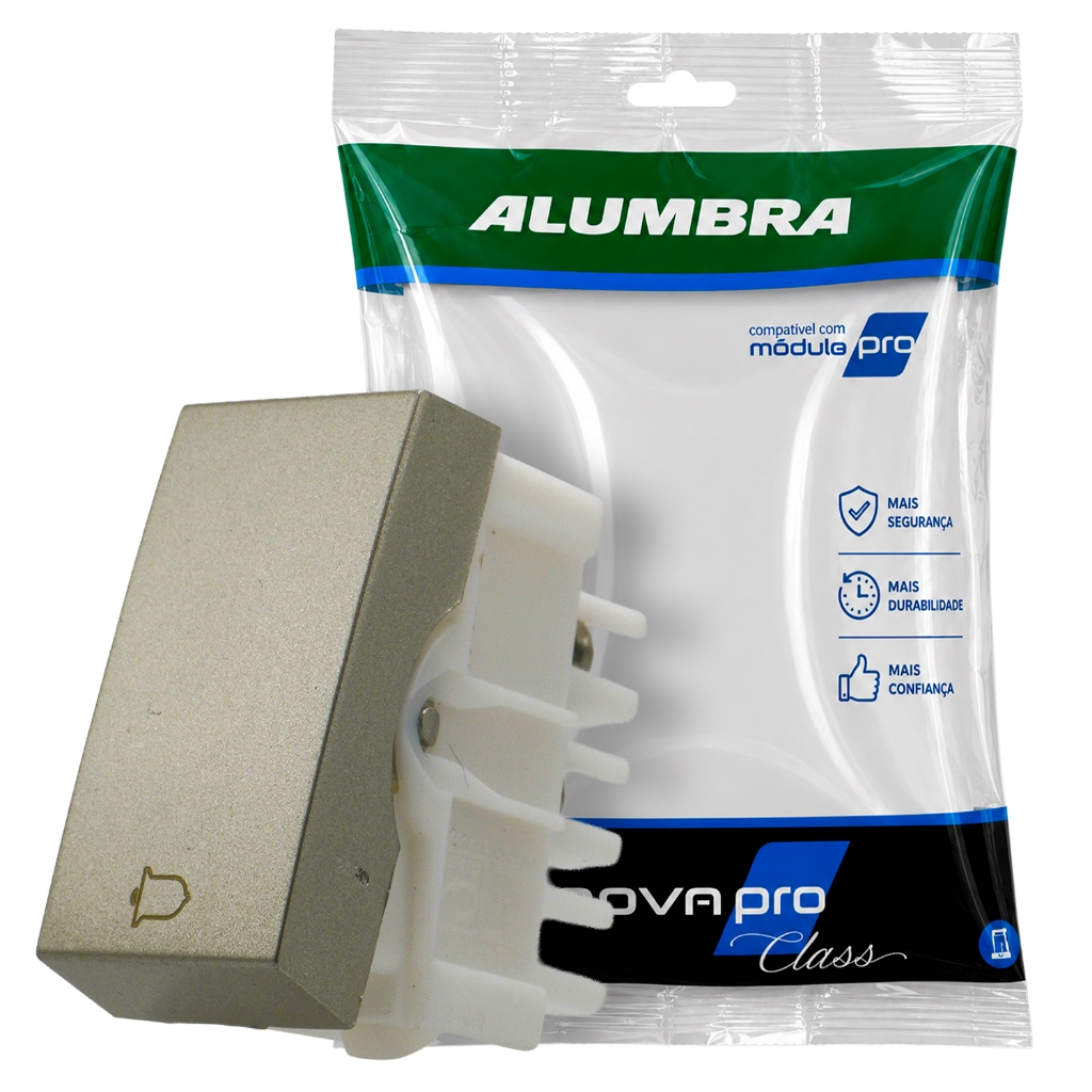Módulo Interruptor Pulsador Campainha Titanium Inova Pro Class Alumbra