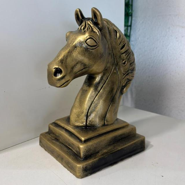 Aparador de livro CABEÇA DE CAVALO Porta Livros - Escultura Apoiador Busto Elegância Leitor Equino
