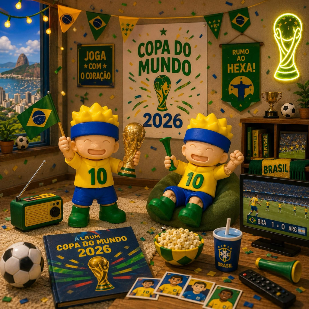 Chaveiro Naruto Articulado Tema Brasil Copa do Mundo Colecionável 3D
