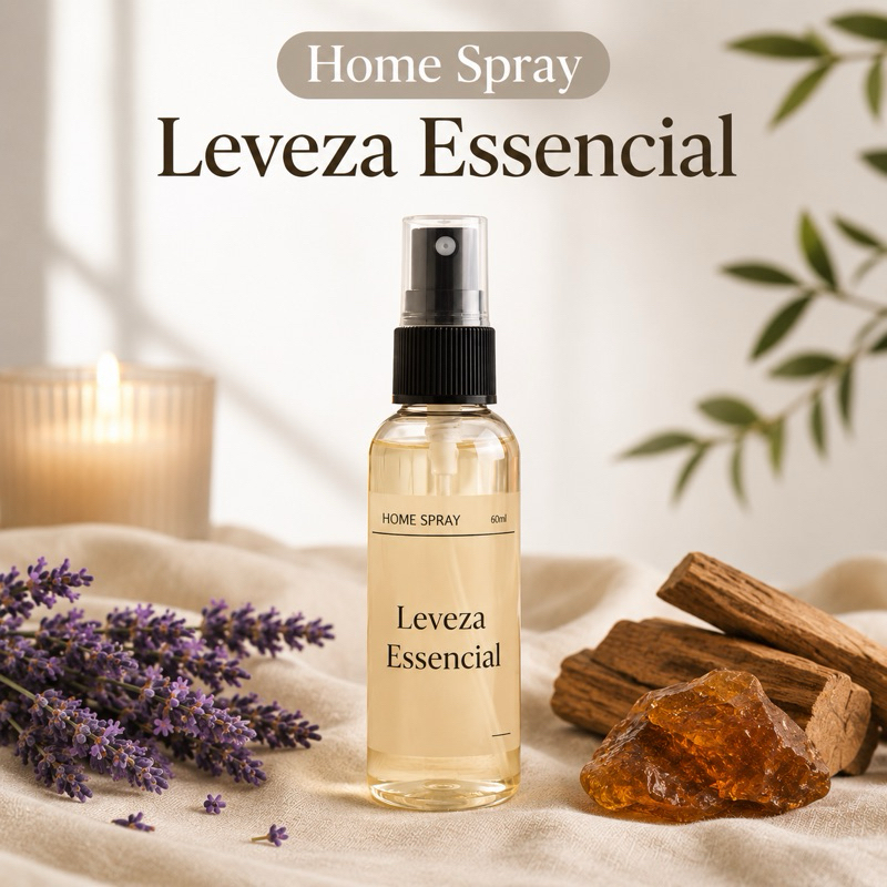 Imagem Home Spray Leveza Essencial 60ml Aromatizador Ambiente Lavanda Sândalo Âmbar Aroma Relaxante