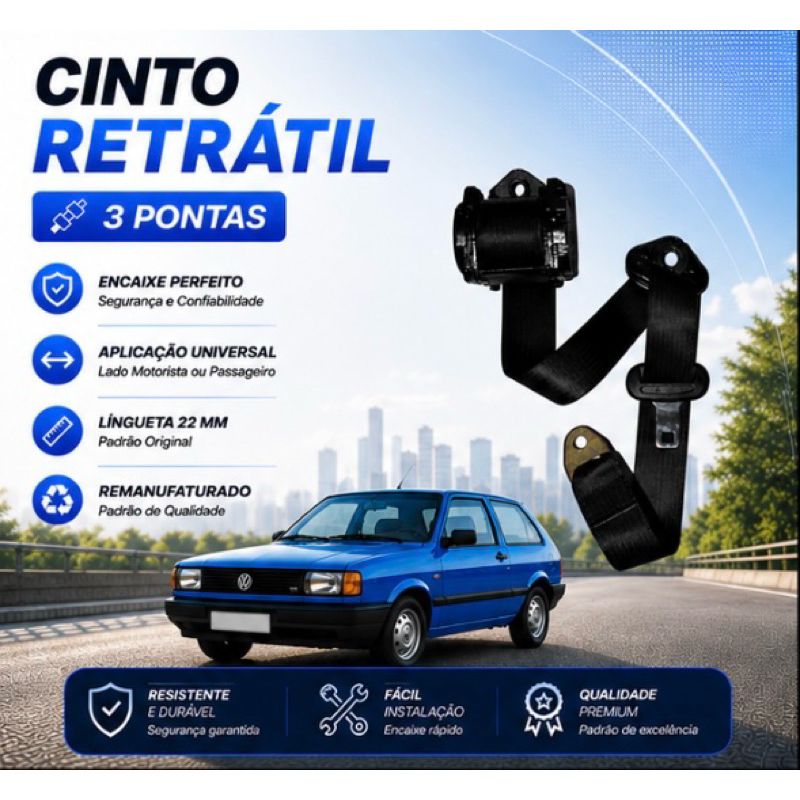 CINTO RETRÁTIL 3 PONTAS SOLO ÔNIBUS, VANS, MICRO, ESCOLAR, CARROS, VEÍCULOS