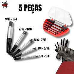 Kit Extrator Parafuso Quebrado Eletrico Mecanica Automotiva Aco 5 Pçs LWJ-1980