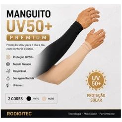 Manguito Esportivo UV-50+ academia ciclismo vôlei proteção de braço pesca corrida caminhada proteção solar mangote luva