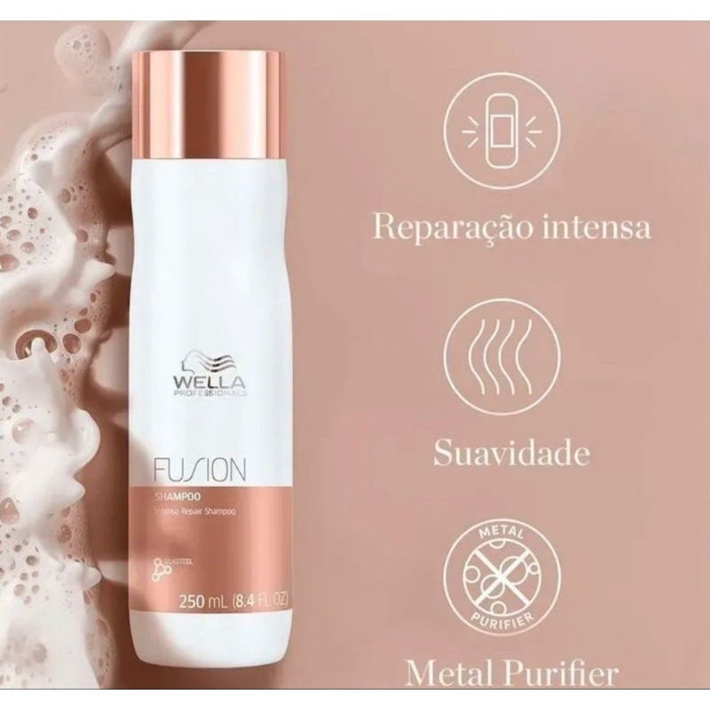Shampoo Wella Professionals Fusion 250ml - Reparação e Fragrância Sofisticada
