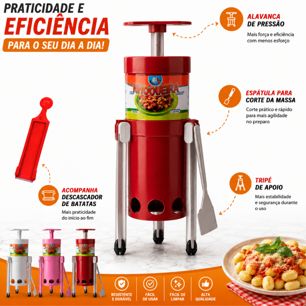 Nhoqueira Manual Cortador de Nhoque Brigadeiros Docinhos + Boleador