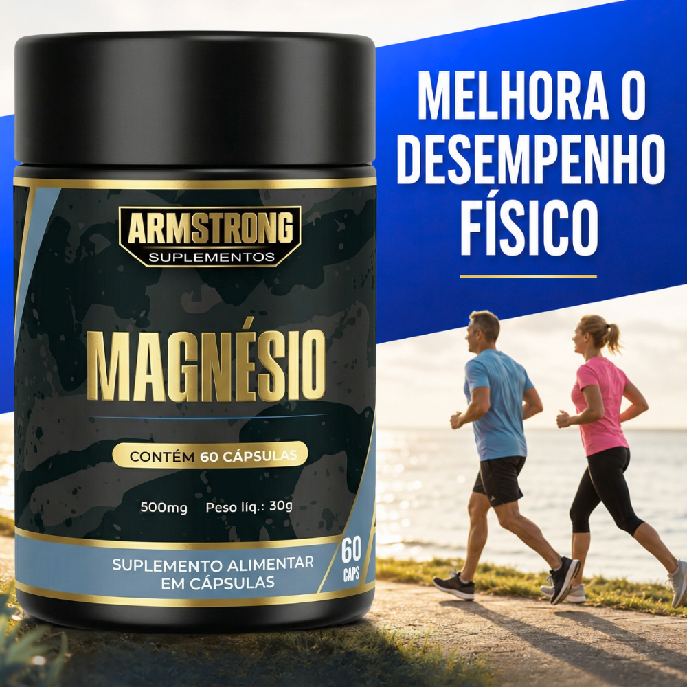 Magnésio Dimalato Bisglicinato Óxido | Armstrong Suplementos 60 Cápsulas - Envio Imediato