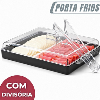 Pote Porta Frios Com Tampa E Divisória Presunto Queijo Resistente Organizador Para Gelade…