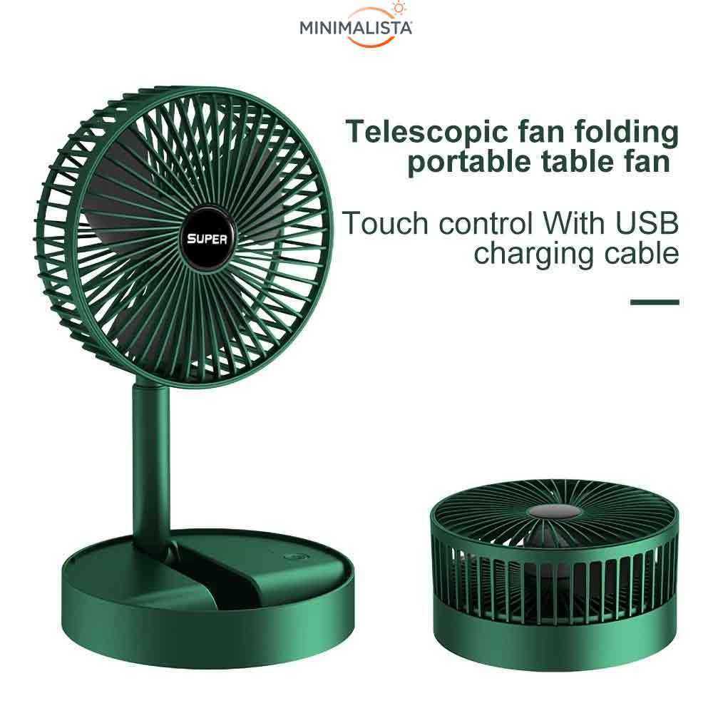 Ventilador Portátil Dobrável Ajustável Doméstico Retrátil Mudo USB Recarregável De Baixo Ruído