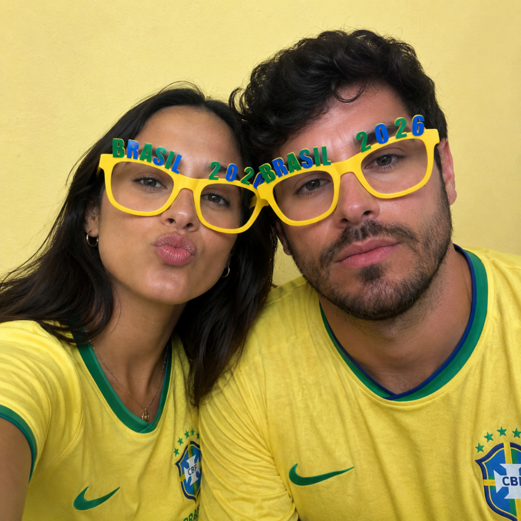 Óculos Brasil Torcedor Copa do Mundo 2026 Bandeira Brasileira Festa Futebol Unisex Fan Fest Seleção Brasil