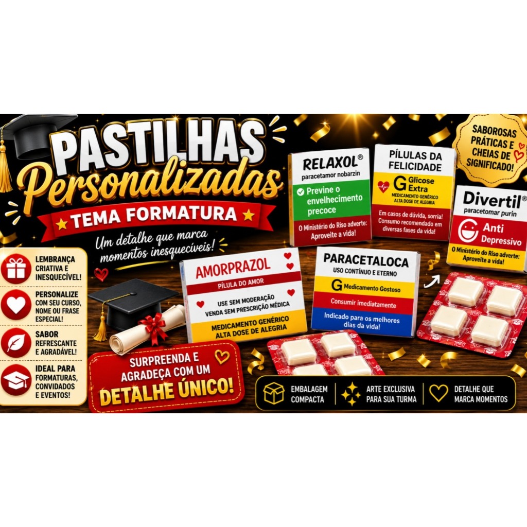 10 Caixinha Para  Formatura Chicletes - Capinha Para Chicletes - Embalagem Para Chicletes - Chiclete Personalizado