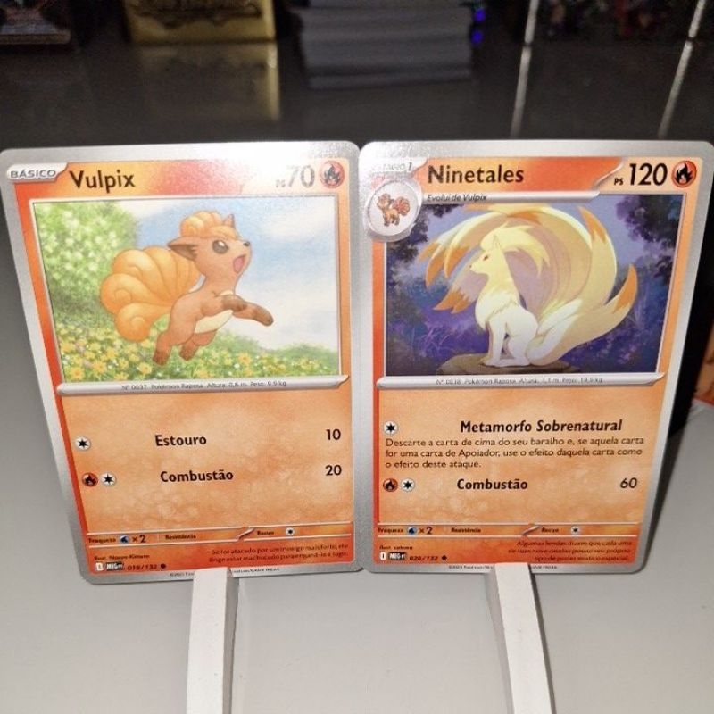 Vulpix e Ninetales - Combo Evolução Cartas Pokémon Originais COPAG