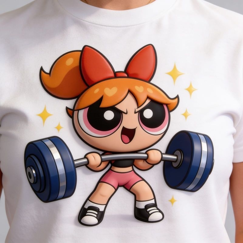 Camiseta Feminina Fitness Menina Superpoderosa Florzinha Academia Musculação Treino