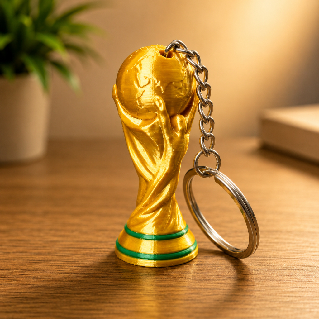 🏆 KIT 10 Chaveiros Taça da Copa do Mundo Dourada – Lembrancinha Futebol