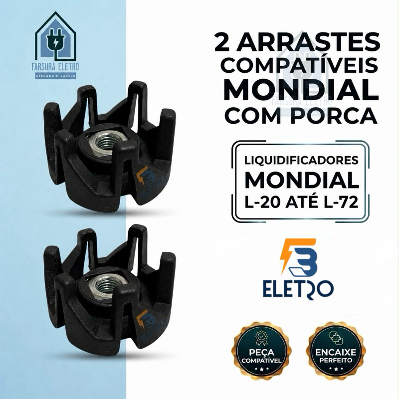 Arraste Acoplamento do Copo 2 Peças do Liquidificador Mondial Power Black 2 L-28 / Vitamix L-30 L-31