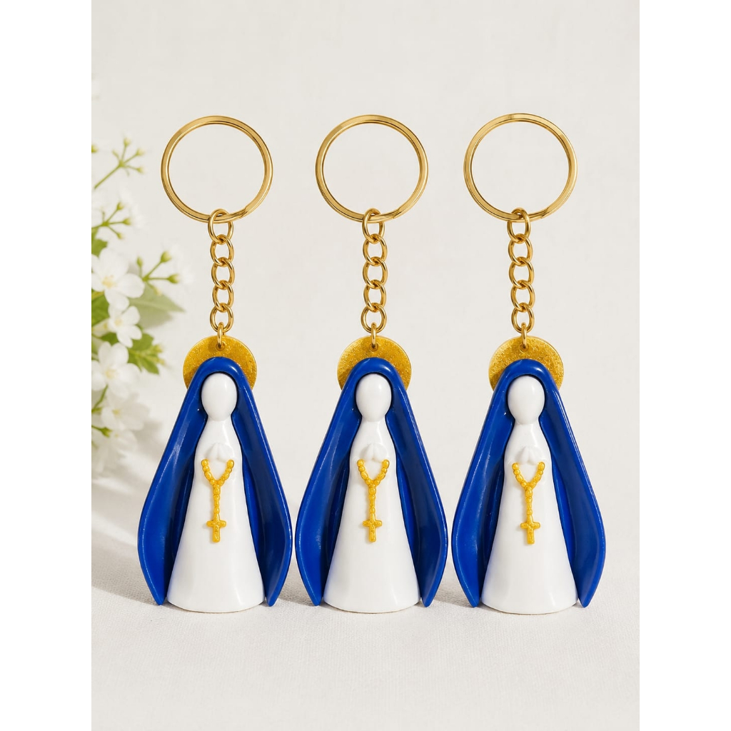 Chaveiro Nossa Senhora Aparecida Plástico 6cm Religioso Católico Presente Lembrancinha