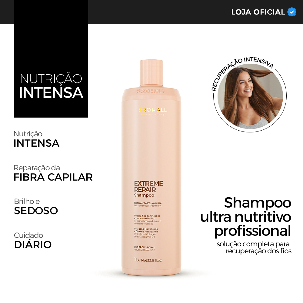 Shampoo Profissional Macadâmia Extreme Repair 1 Litro