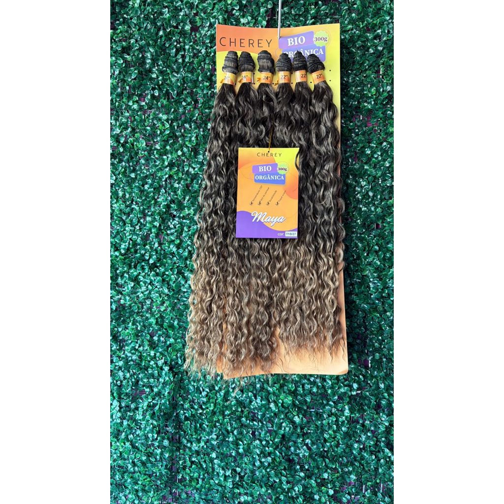 Cabelo Bio Orgânico Cacheado Maya 300g Idêntico Ao Humano Tecido Em Tela Premium Resiste Calor