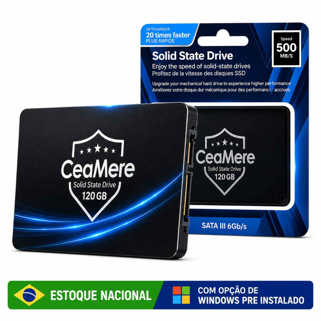 SSD 120GB - 240GB - 360GB - 480GB - 512GB - 720GB - 1TB - PC Notebook Gamer - Alta Velocidade - Sata 2.5