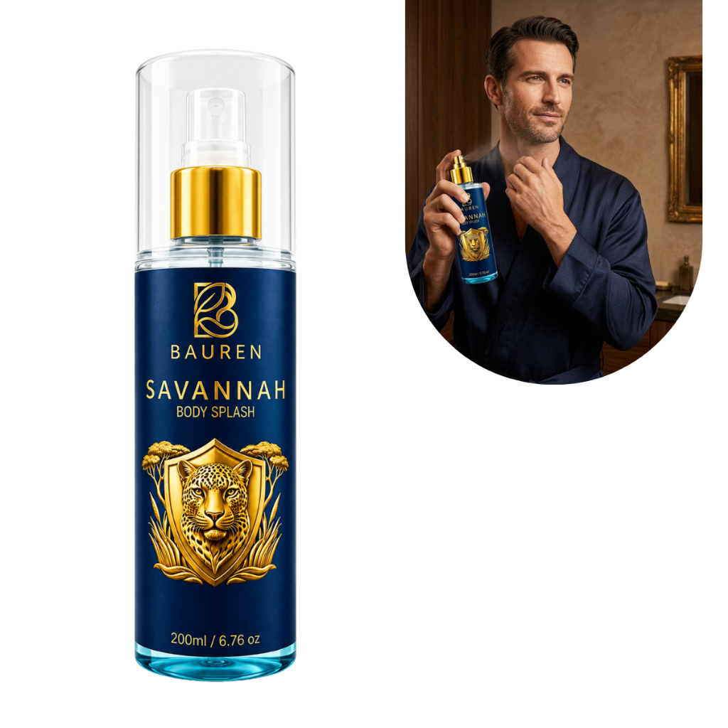 Body Splash Perfume Masculino Bauren Savannah Exótico 200ml Fragrância Marcante