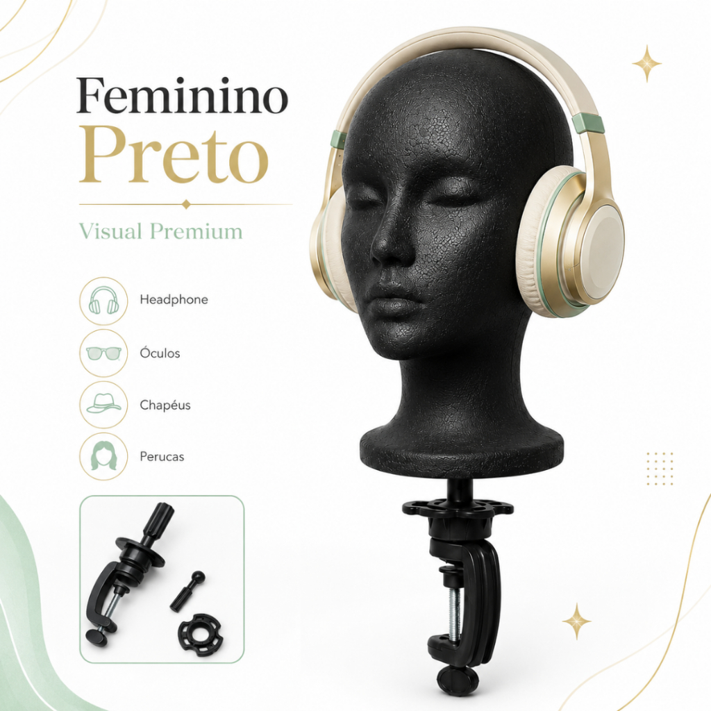Kit Cabeça Isopor Masc Fem C/ Suporte Confecção De Peruca