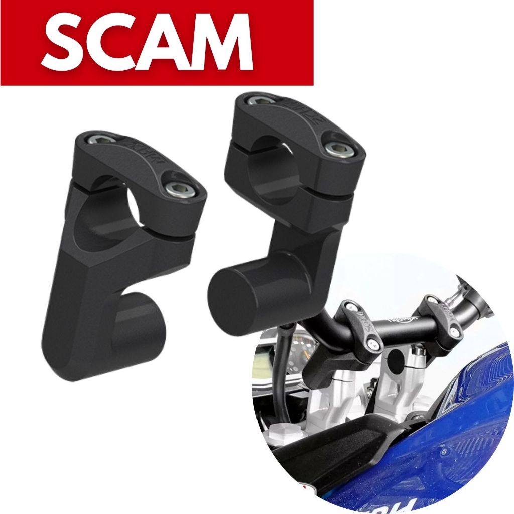 Alongador riser guidão 28/28  tiger 800 tiger 900 super tenere 1200 tiger 1200 Preto scam