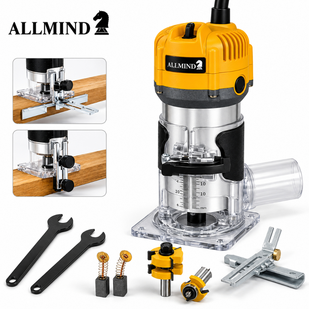 Tupia Profissional Kit Laminadora 600W 30.000 RPM 1/4” – Madeira com Coletor de Pó + Fresas