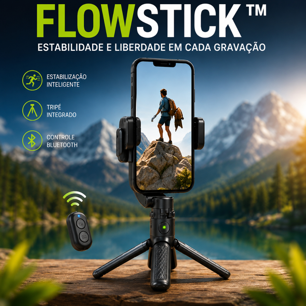 Gimbal Estabilizador Celular Com Tripé Controle Bluetooth Pau de Selfie Stick Retrátil 86cm - L08