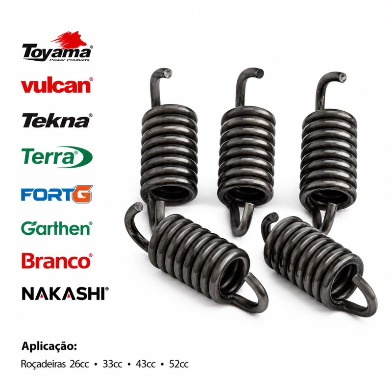 Mola De Embreagem 8 Voltas Para Roçadeira Toyama Vulcan Tekna Garthen  33cc 43cc 52cc - 5 unidades