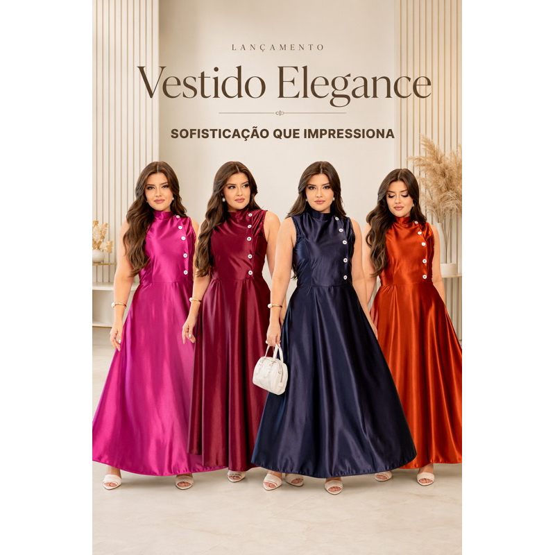 ✨ VESTIDO RUBI ✨ - Crepe Acetinado do M ao G2.