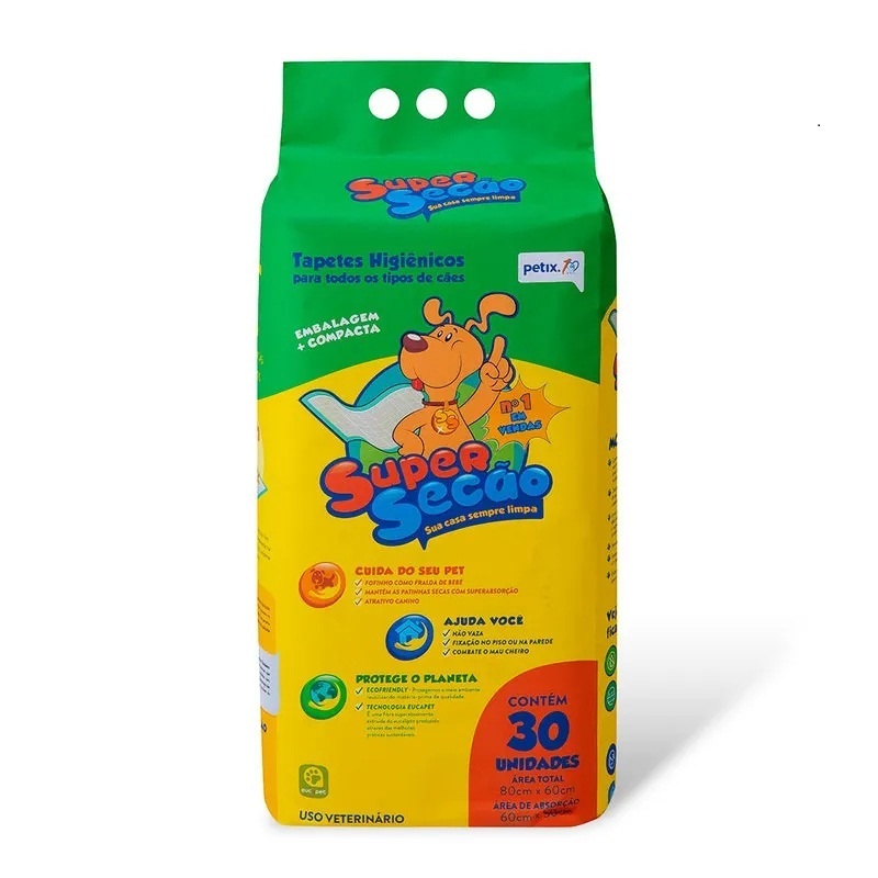 Tapete Higiênico Super Secão Petix 30 Unidades para Cães | Super Absorção