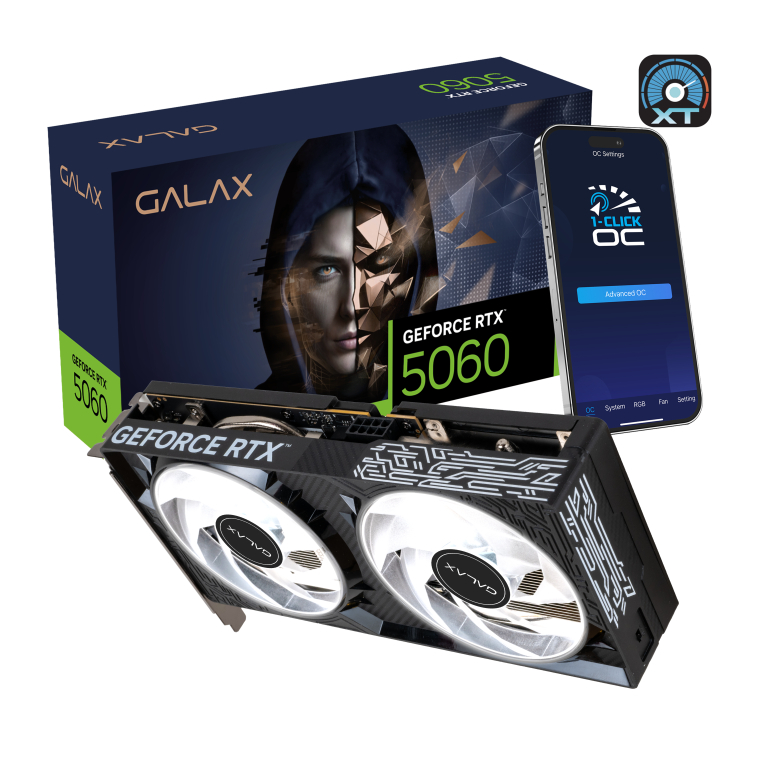 Placa de Vídeo GALAX GeForce RTX 5060 1-Click OC 8GB GDDR7 DLSS 4 NVIDIA Blackwell
